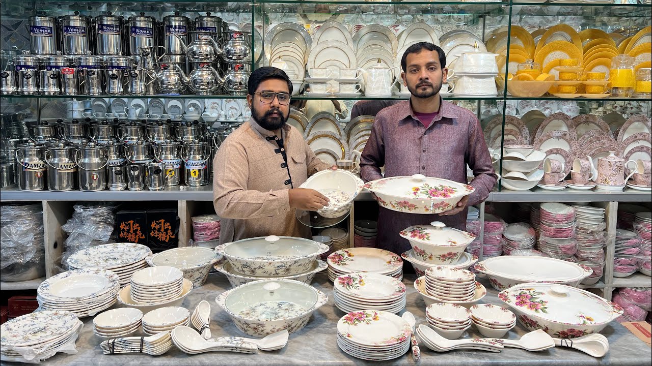 Melmine dinner set glass cover full print 72 pc best quality Sohail traders Faisalabad