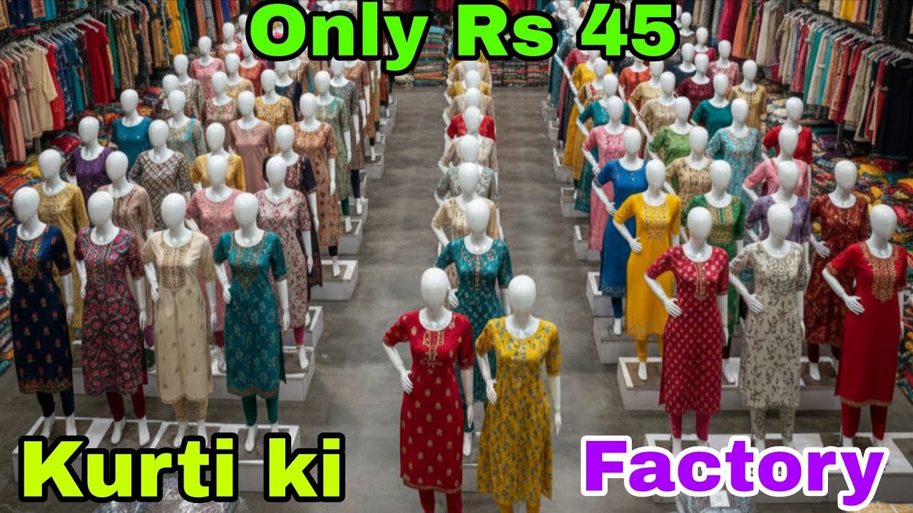 Kurti ki factory सबसे सस्ती कुर्ती मात्र Rs 45 रुपए 😱 शुरू 