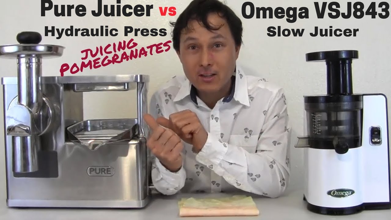 Pure Hydraulic Juice Press vs Omega VSJ843 Slow Juicer Comparison Review
