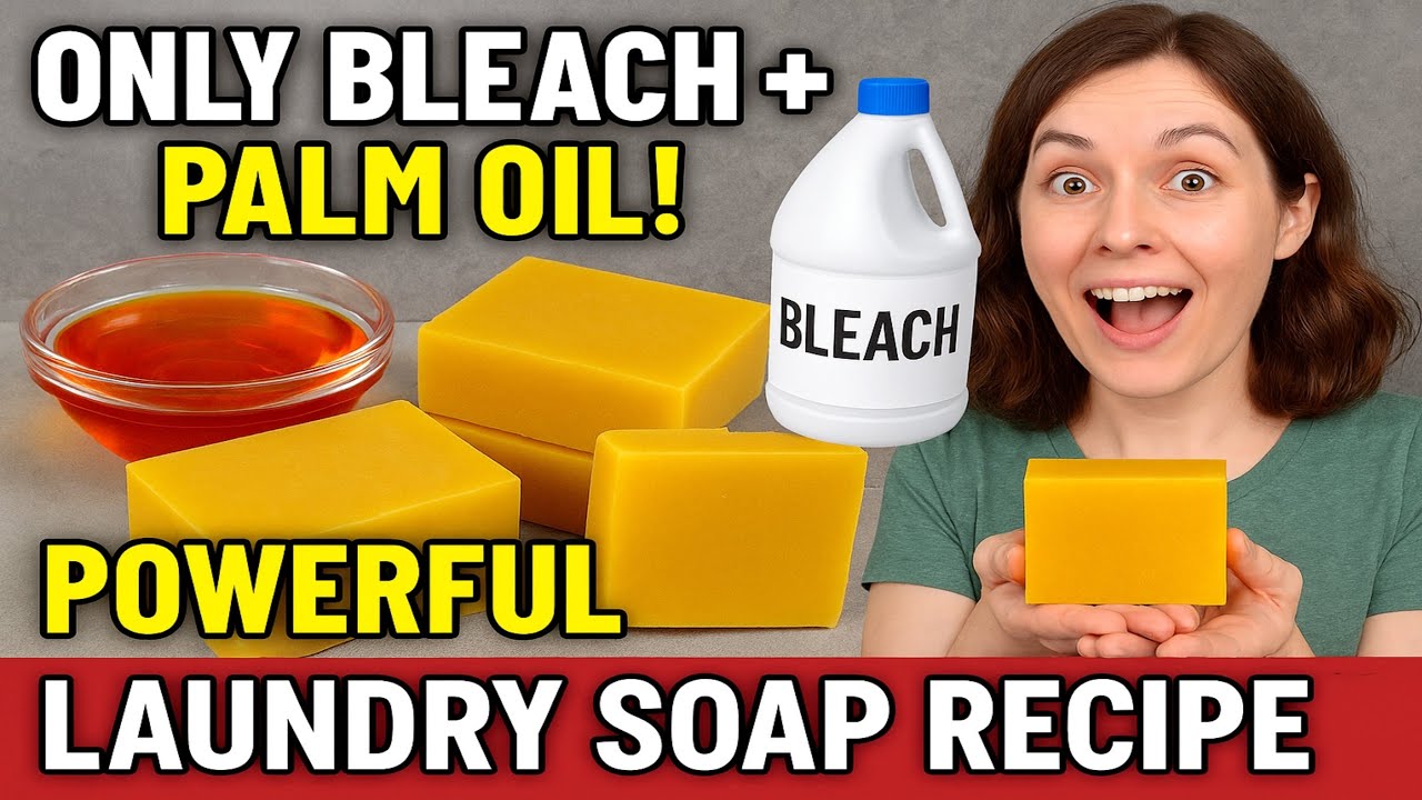 How I Made Powerful Laundry Bar Soap with Just Bleach Palm Oil!