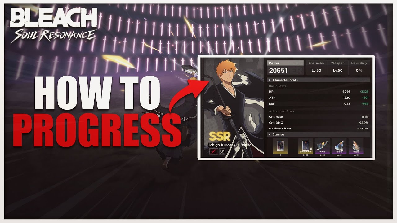 BLEACH Soul Resonance: как быстро прогрессировать в фарме и увеличивать выносливость! (Руководств...