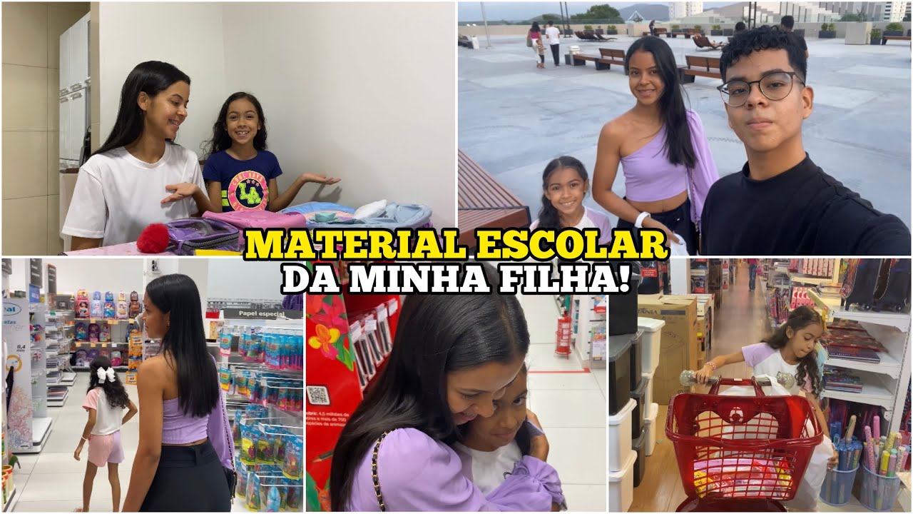 MATERIAL ESCOLAR 2024 DA MINHA FILHA! 😍 (fomos às compras no shopping) 💸 | Mãe Aos 13
