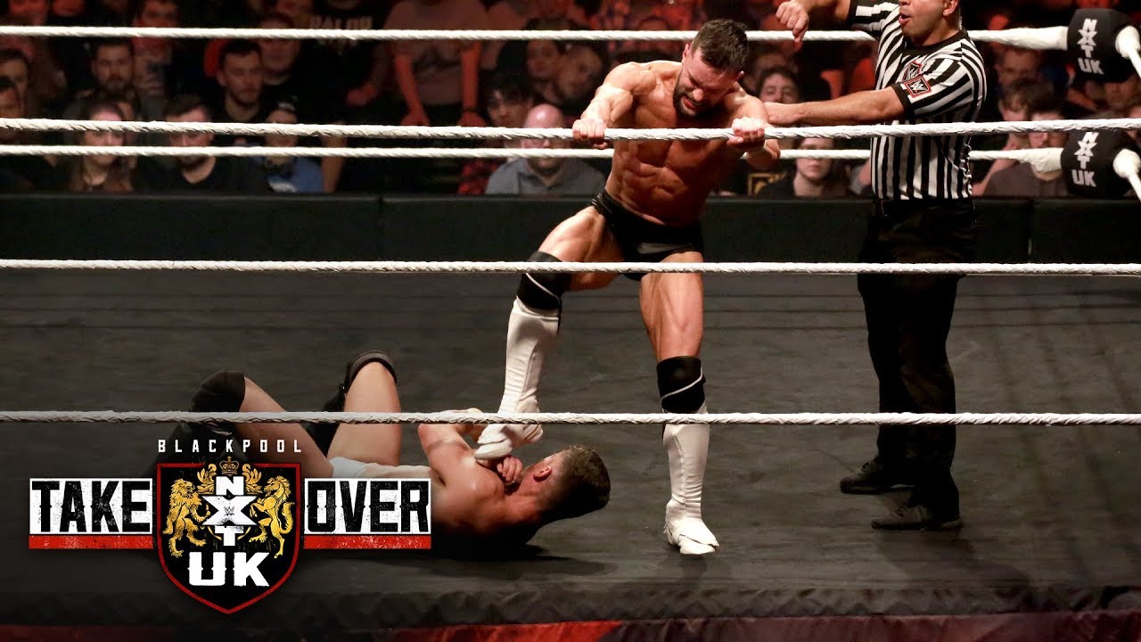 Finn B&aacute;lor wows the crowd by stomping Jordan Devlin: NXT UK TakeOver: Blackpool (WWE Network)