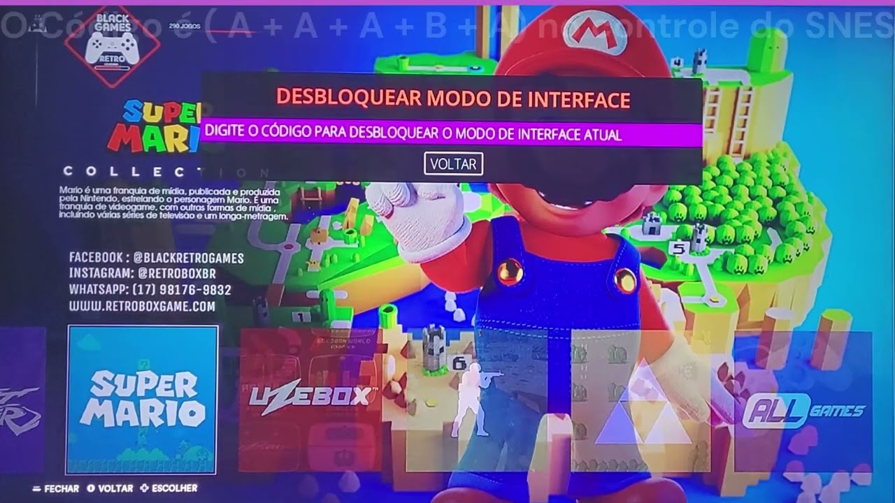 Como Desbloquear as configura&ccedil;&otilde;es do sistema Black Game Retro 2022
