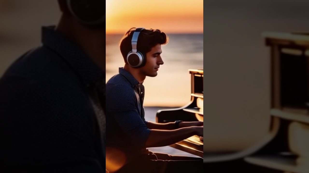 Solo en el MAR chico toca el PIANO y crea MAGIA 🌊 #piano #músicaemocional #shorts #relax #pianist