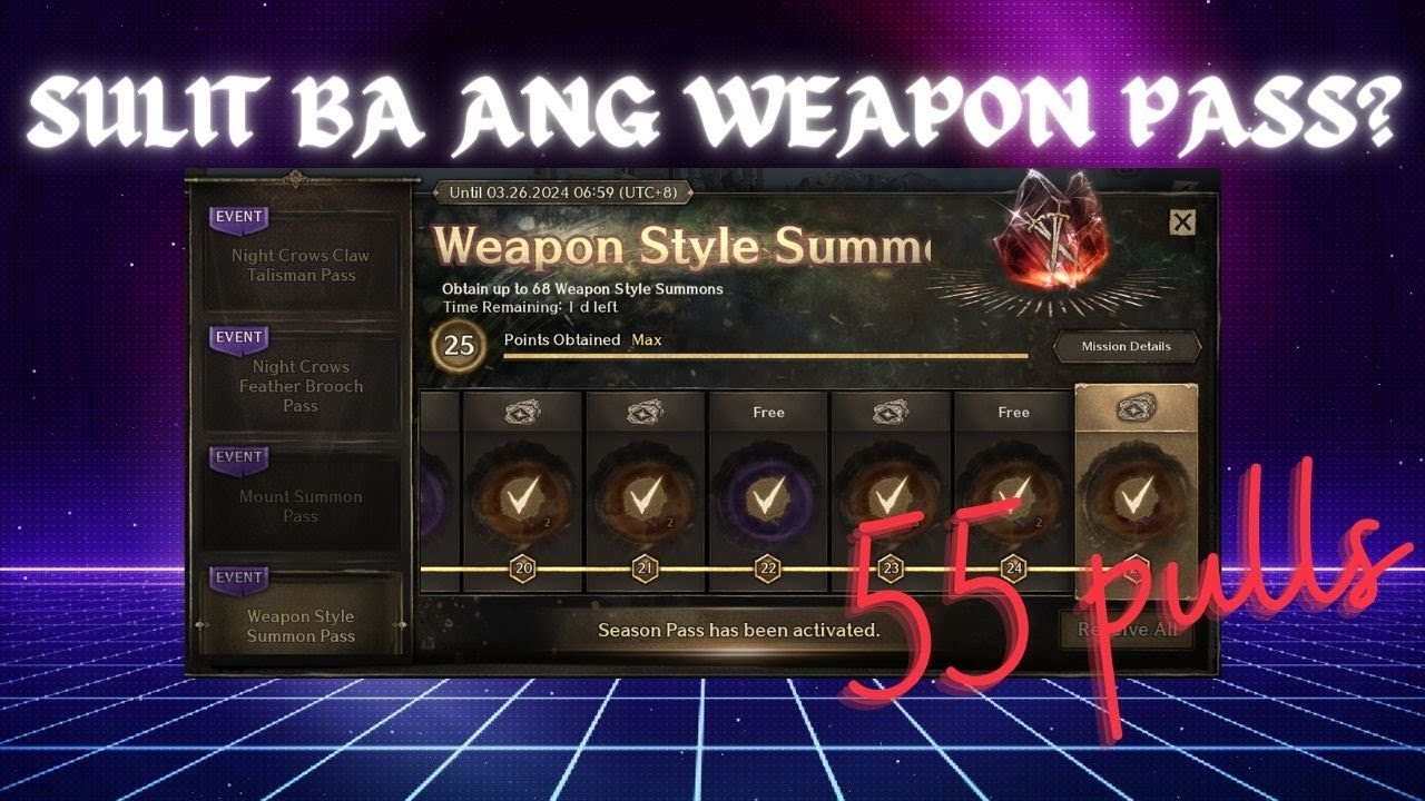 Sulit ba ang Weapon Pass sa Night Crows? Rare, Epic, or Legendary?