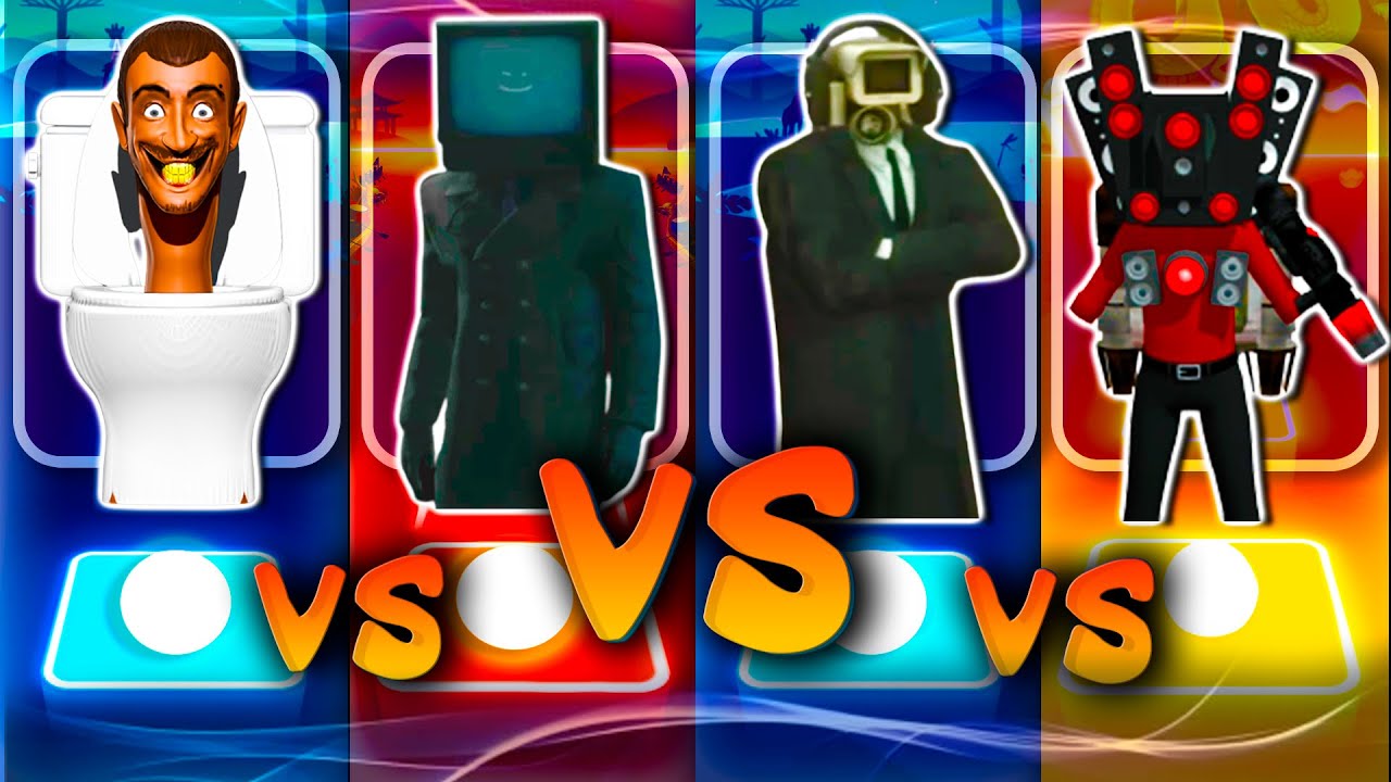 SKIBIDI Toilet 💩🆚 TV Man 🆚 Cameraman 🆚 Titan Speakerman ||| Tiles Hop EDM Rush