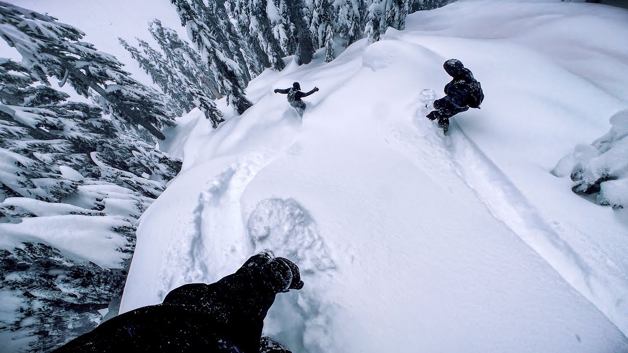POV Snowboarding Deep Powder at Alpental