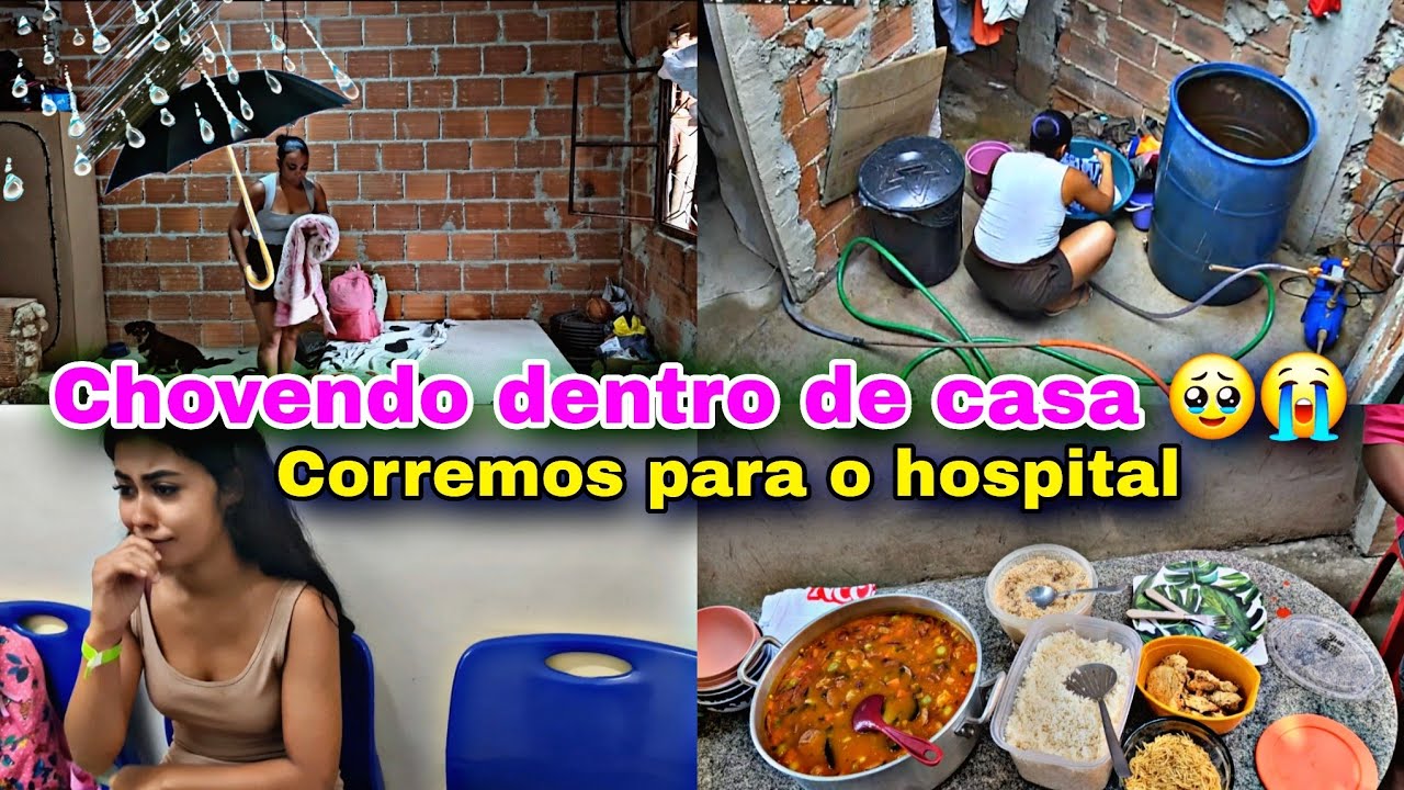 TÁ CHOVENDO DENTRO DE CASA /CORREMOS PARA O HOSPITAL COM A LARY 😭 + ALMOÇAMOS FORA + ROUPAS NA BACIA
