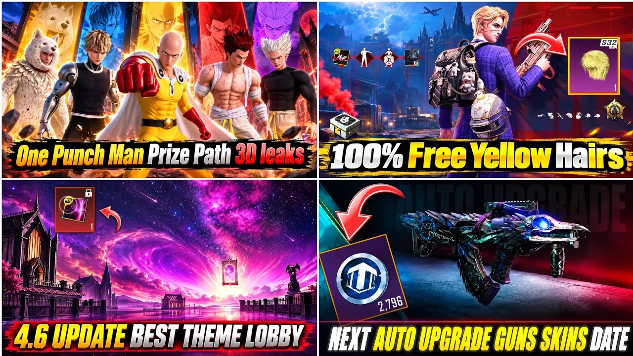 ONE PUNCH MAN PRIZE PATH COMPLETE 3D LEAKS | FREE YELLOW HAIR BGMI | GET UNLIMITED LUCKY COINS