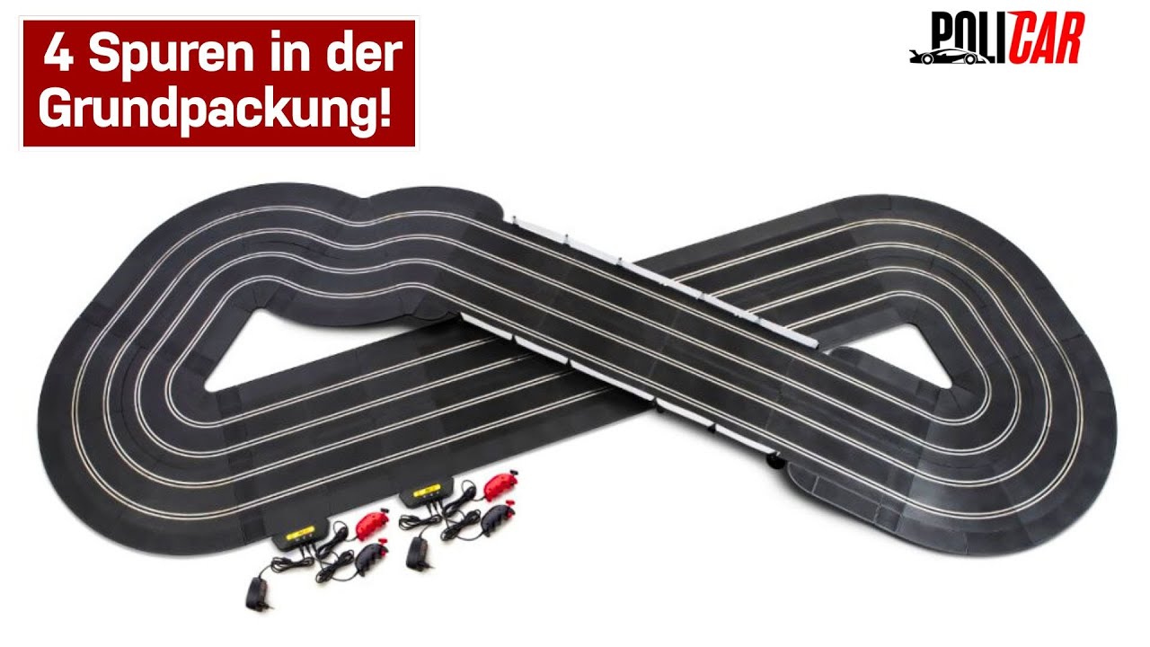 UNBOXING: Policar Track T003z - Analoge, vierspurige Autorennbahn mit  Randstreifen
