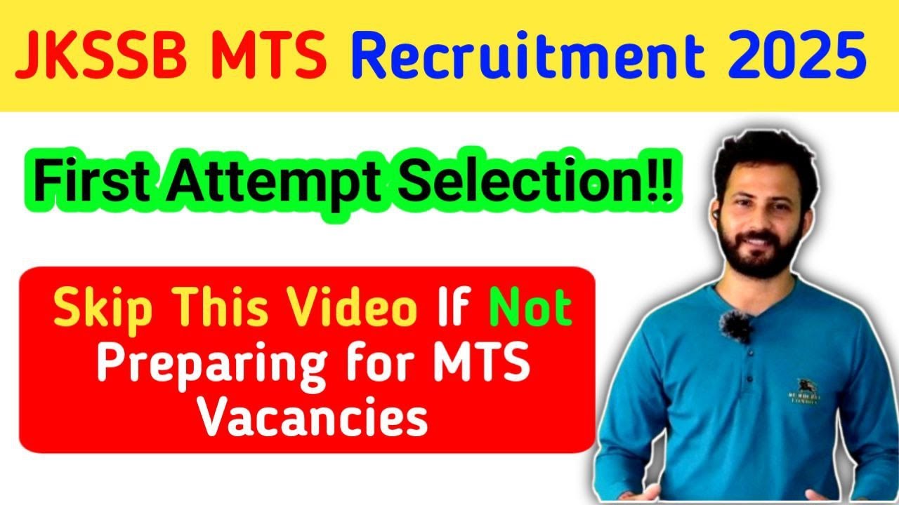 JKSSB MTS Recruitment 2025 | First Attempt Selection | Watch Only if Interested in Preparation