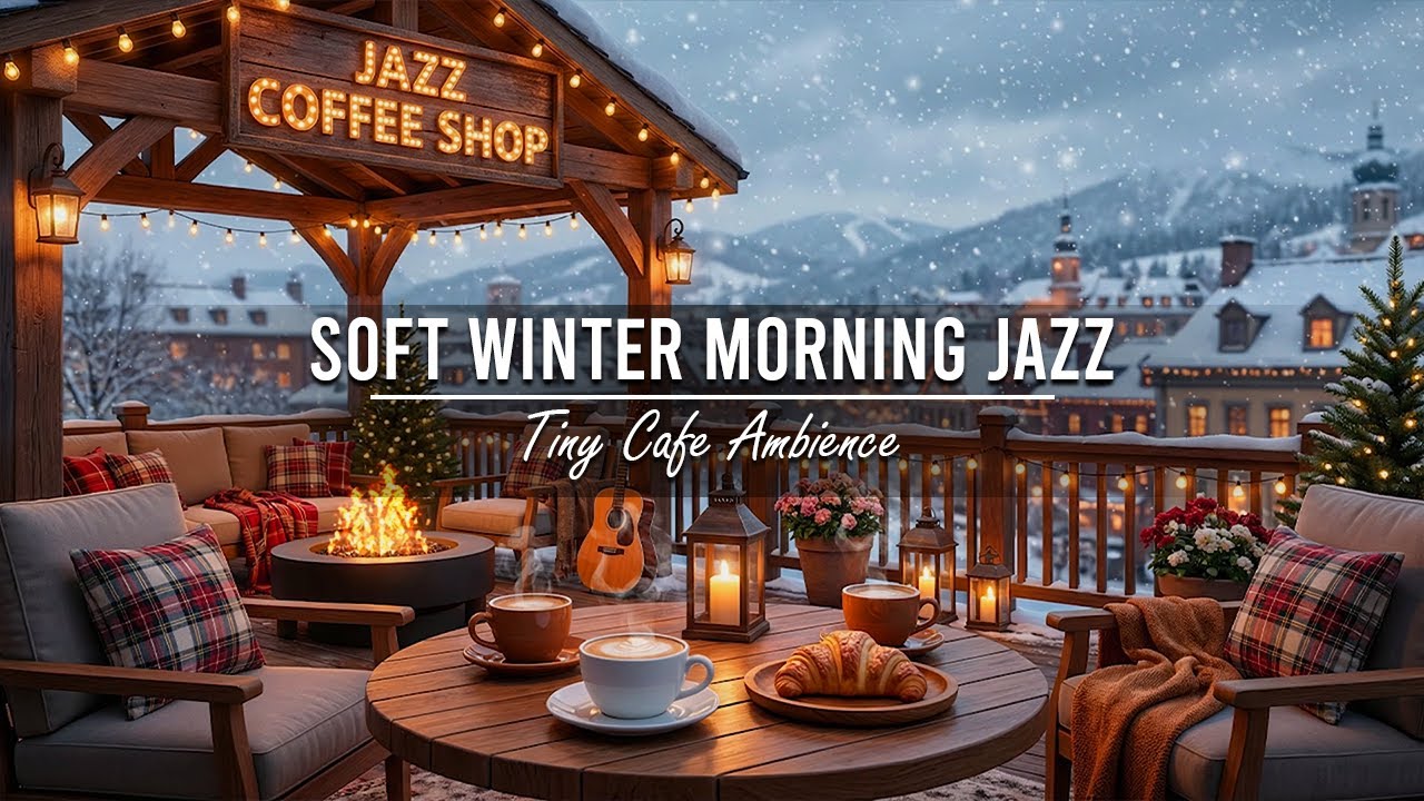 Unwind with Soft Winter Morning Jazz ⛄ Tiny Cafe Ambience with Relaxing Jazz Background Music