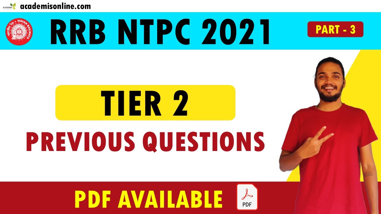 RRB NTPC TIER 2 Question Paper Discussion || NTPC Tier 2 Previous Questions - Part 3