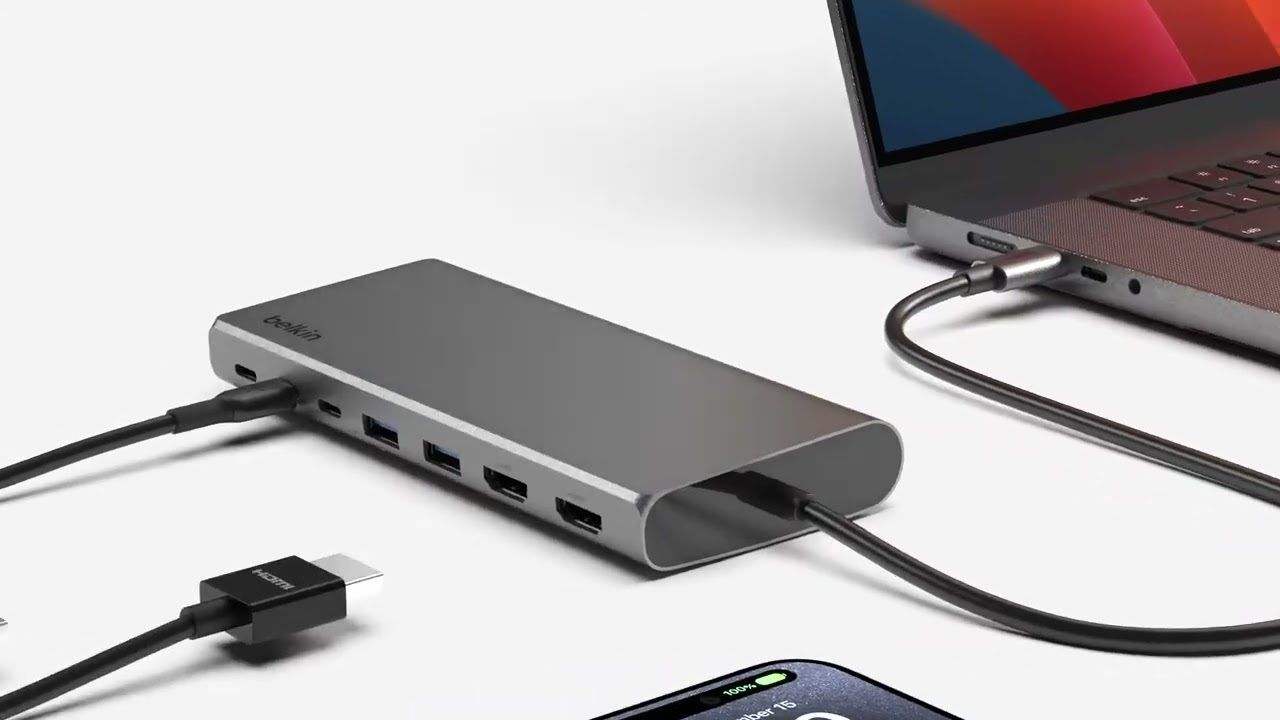 ✨BELKIN PREMIUM BRAND Universal USB-C 8-in-1 Dual Display Core Hub 2x USB-C 3.2 (10Gbps),USB-C etc..