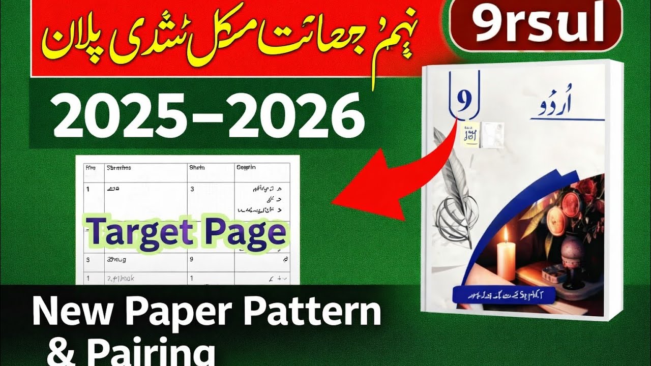 “9th Class Urdu Complete Study Plan 2025–2026 | New Paper Pattern & Pairing