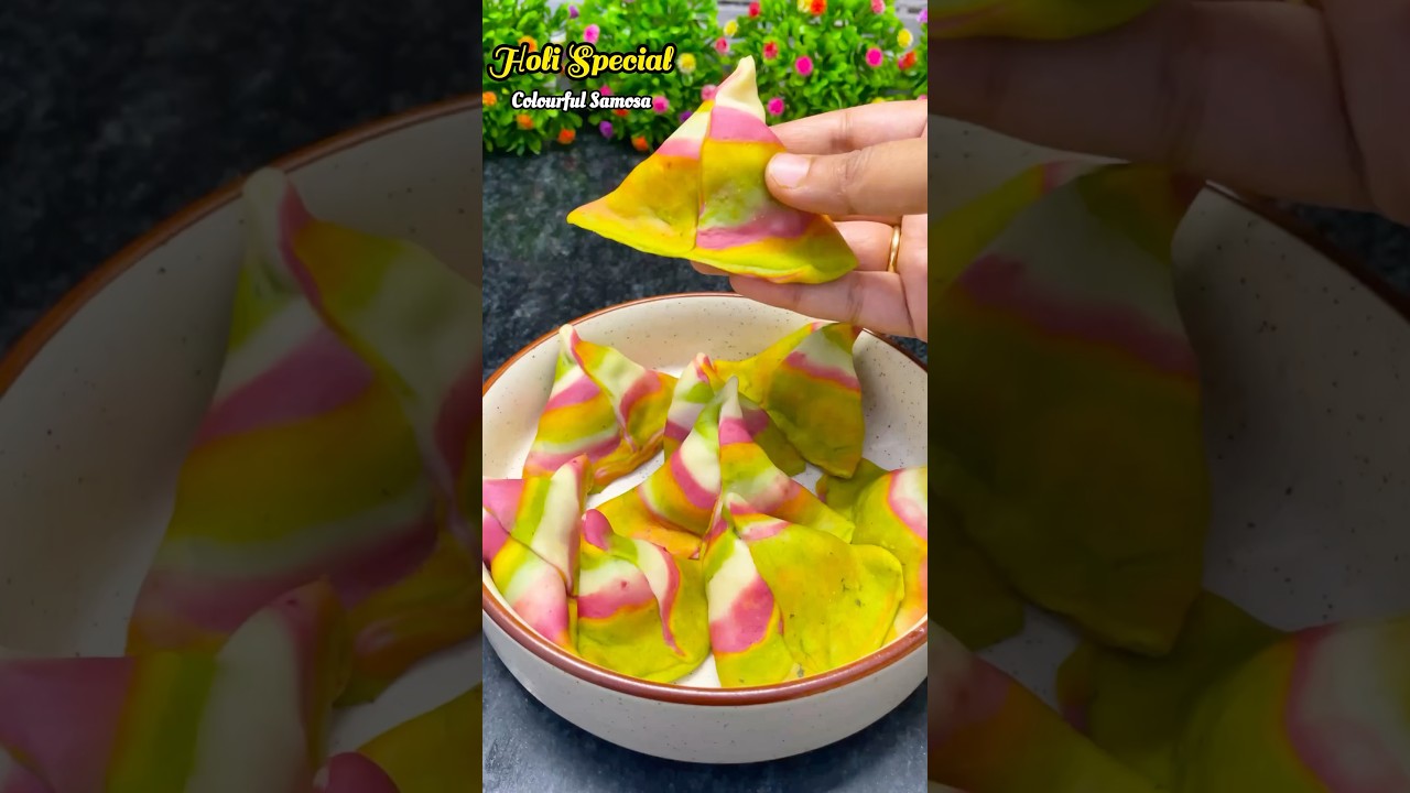 Holi Special Colourful Samosa #shortsvideo #trendingonshorts #youtubeshorts #viralvideo #holispecial