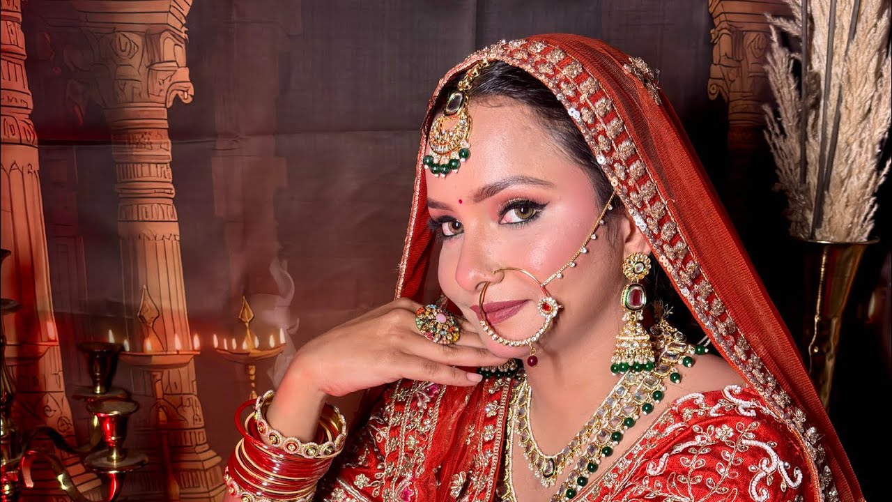 Soft glam bridal makeup look| step by step makeup details