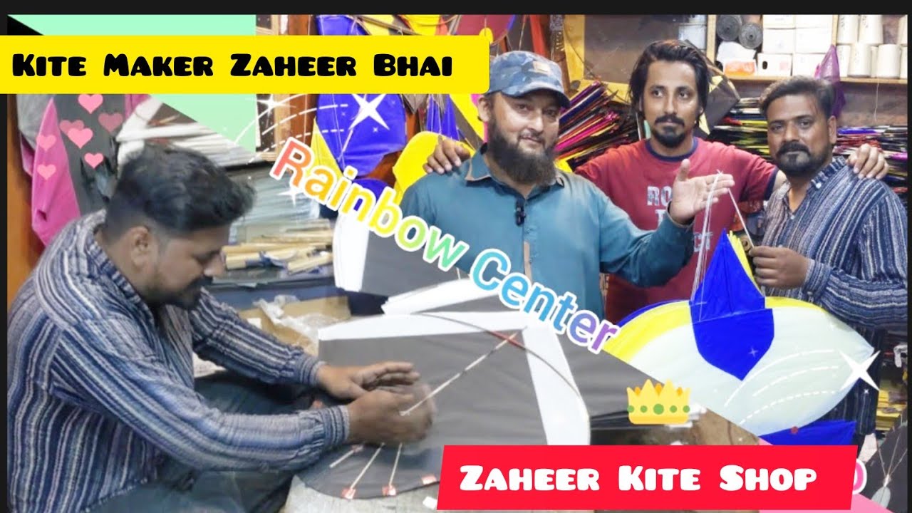 kite maker zaheer bhai || Rainbow Center Sadar kite market ||zaheer kite shop 💝