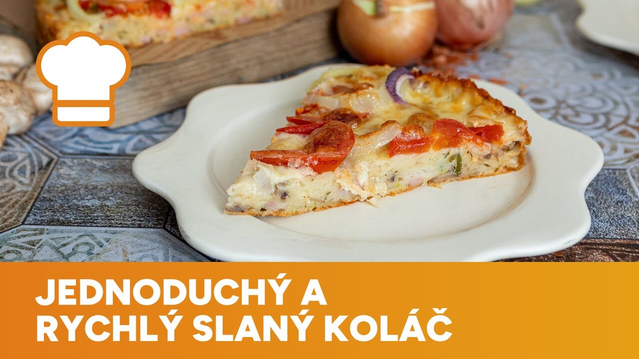 Jednoduchý a rychlý slaný koláč připomínající pizzu chutná teplý i studený