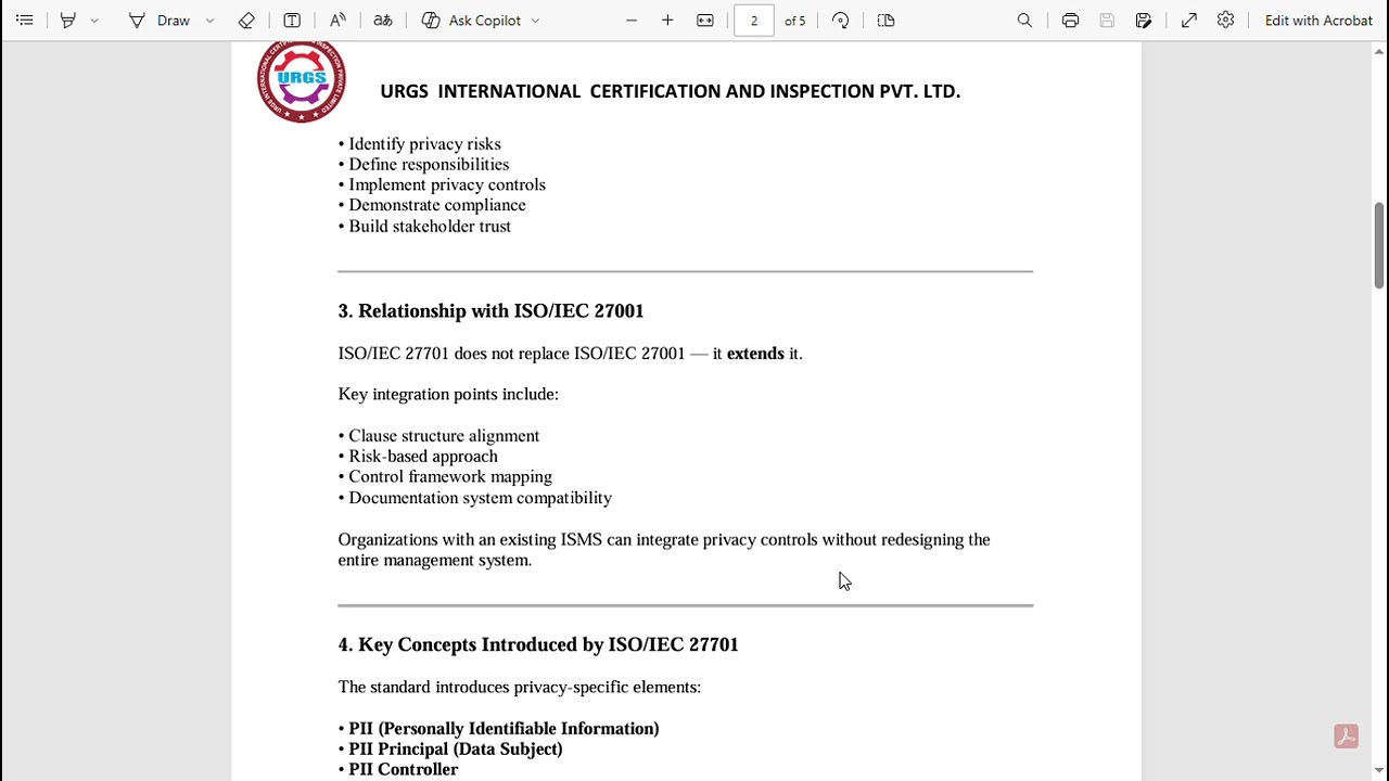 ISO/IEC 27701 PIMS Lead Implementer Training & Consultancy | URGS International