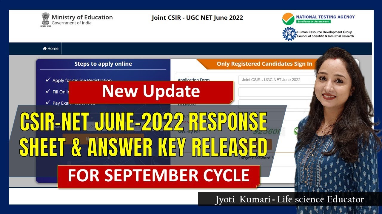 CSIR JUNE 2022 ANSWER KEY & RESPONSE SHEET RELEASED