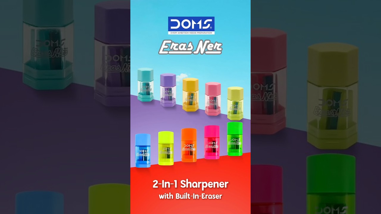 DOMS Erasner | 2-in-1 Sharpener with Built-In Eraser