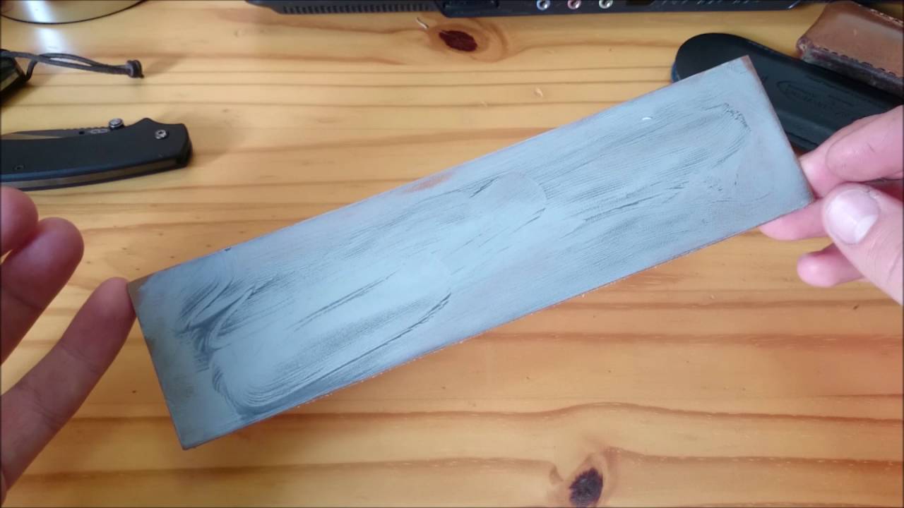 Lederriemen mit Polierpaste behandeln & Messer abziehen