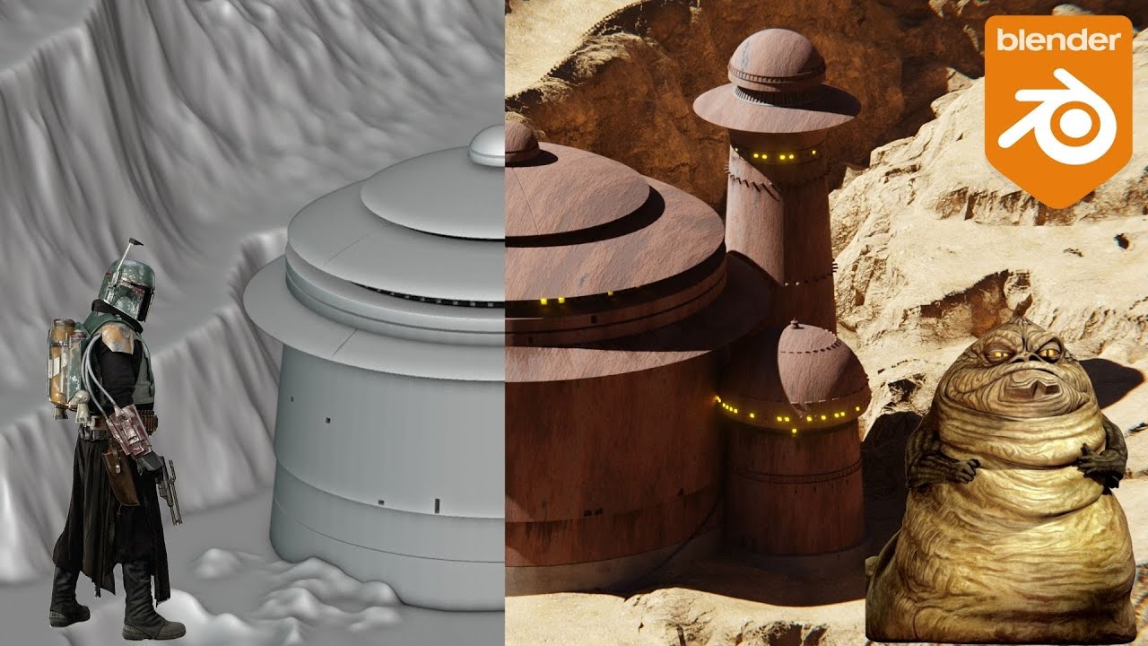 Blender Timelapse: Jabba The Hutt's Palace| 3D Modeling and Rendering/Texturing