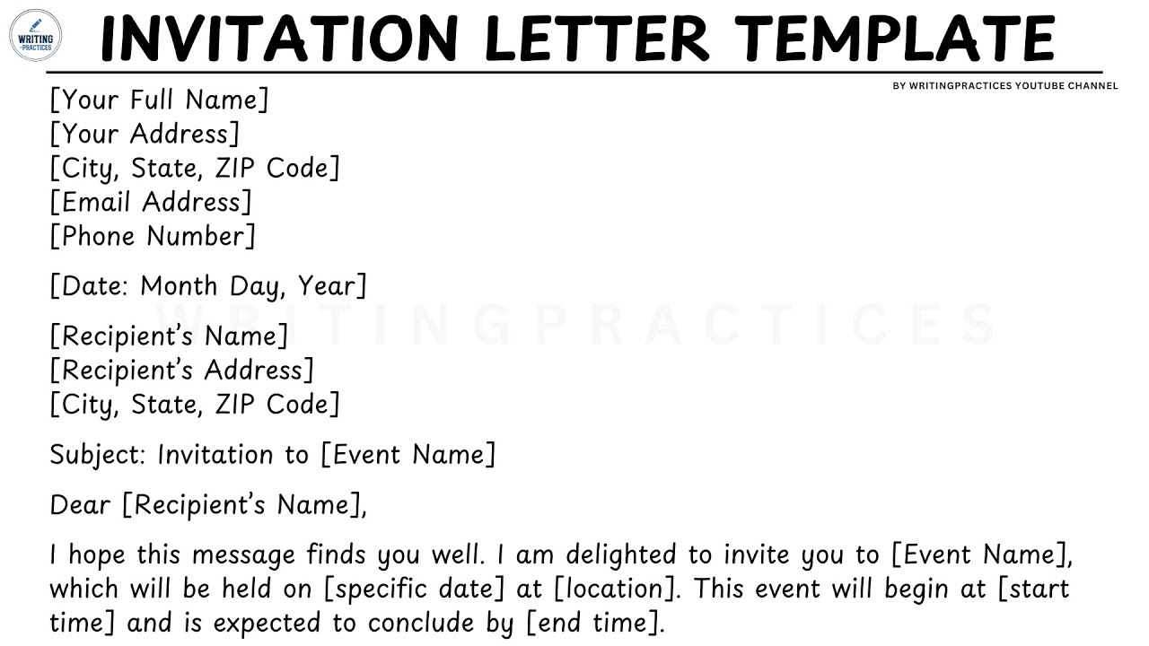 [LETTER TEMPLATE] How To Write An Invitation Letter Step by Step Guide | Writing Practices