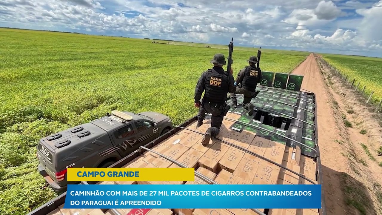 Caminhão é apreendido com mais de 27 mil pacotes de cigarros contrabandeados