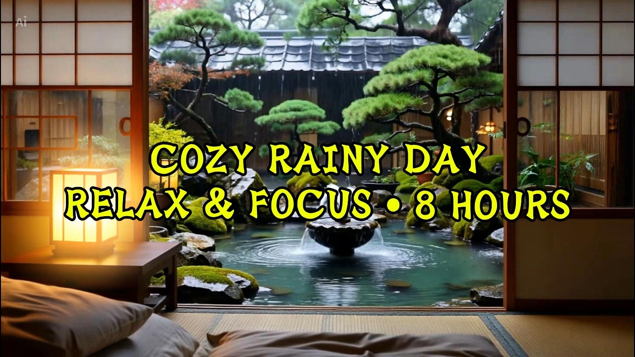 Cozy Rainy Day Ambience | Relaxing Rain Sounds for Study, Work & Sleep (8 Hours)