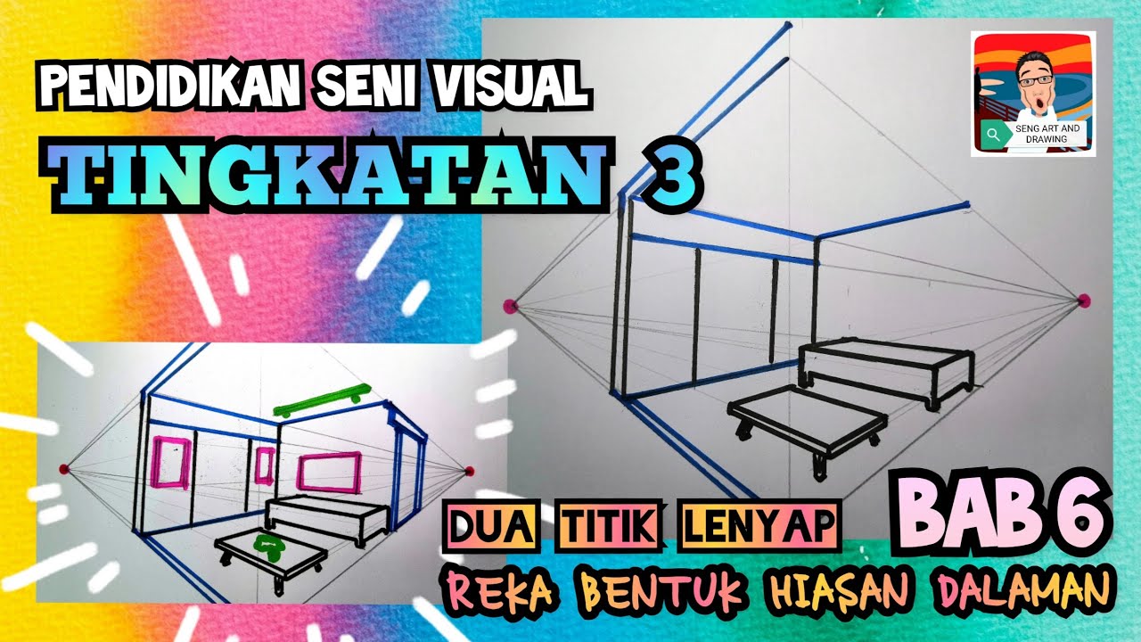 PENDIDIKAN SENI VISUAL TINGKATAN 3 BAB 6 REKA BENTUK HIASAN DALAMAN ( DUA TITIK LENYAP ) M/S 73
