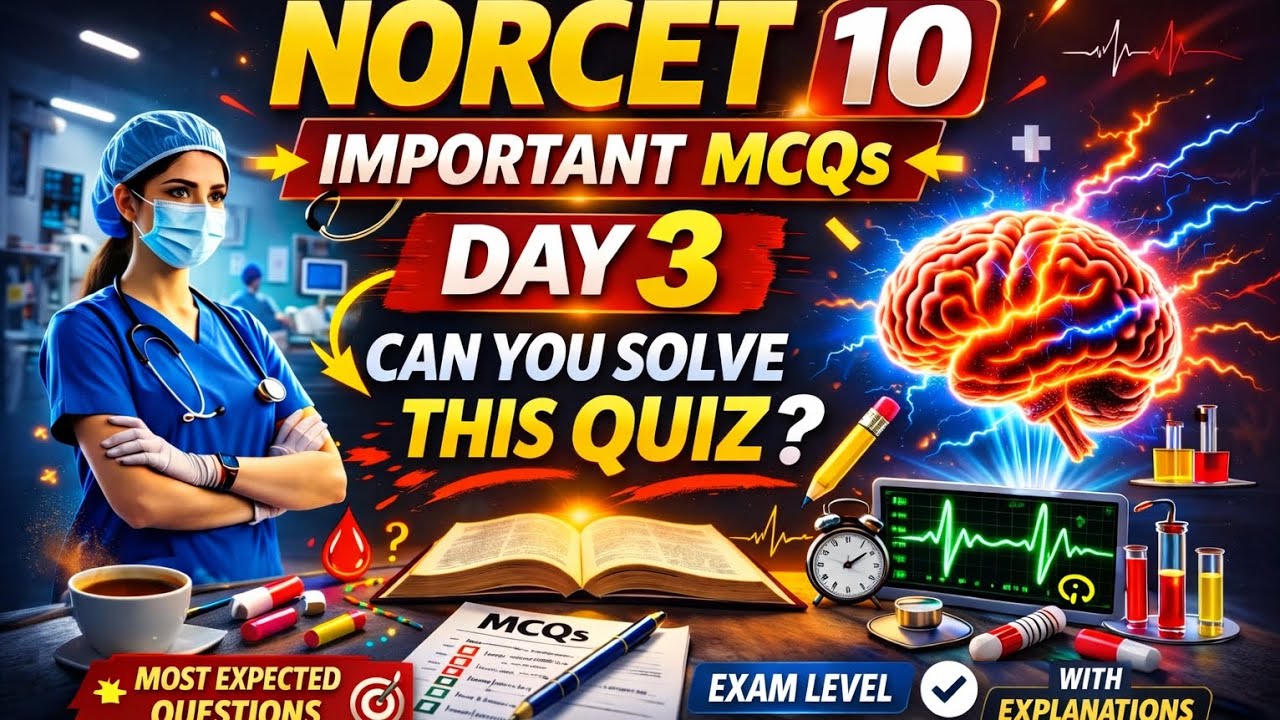 DAY 3 ||MCQ PRACTICE ||NORCET10 #aiims #norcet #trending 