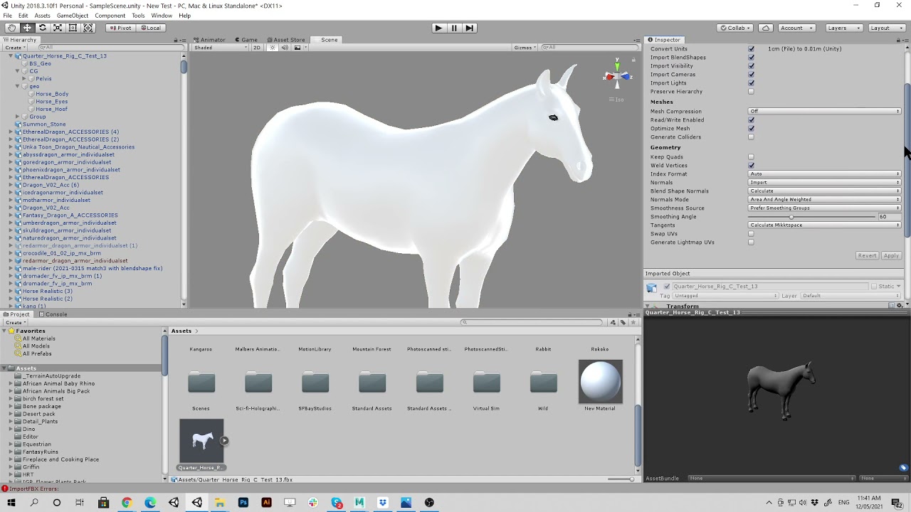 Нормали Unity Blendshape