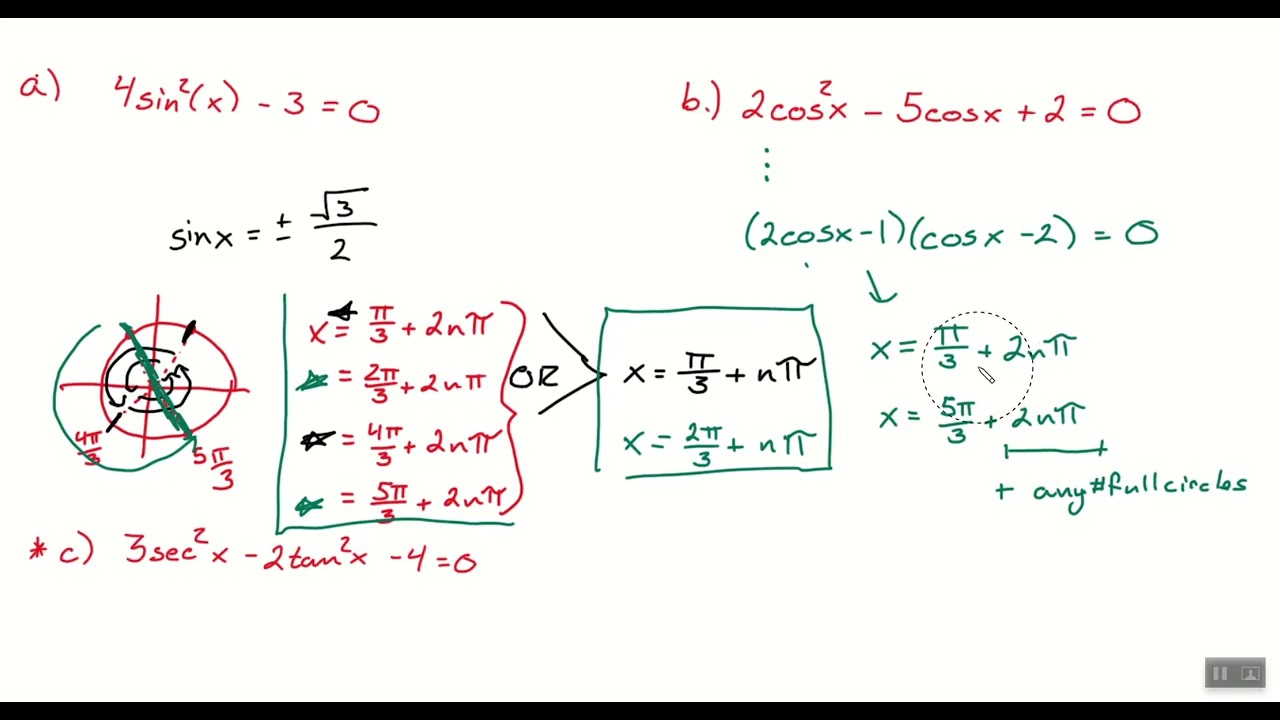 4th Hour Precalc (3/2/26) -  Lesson 5.3.1 -  Solving Trig Equations