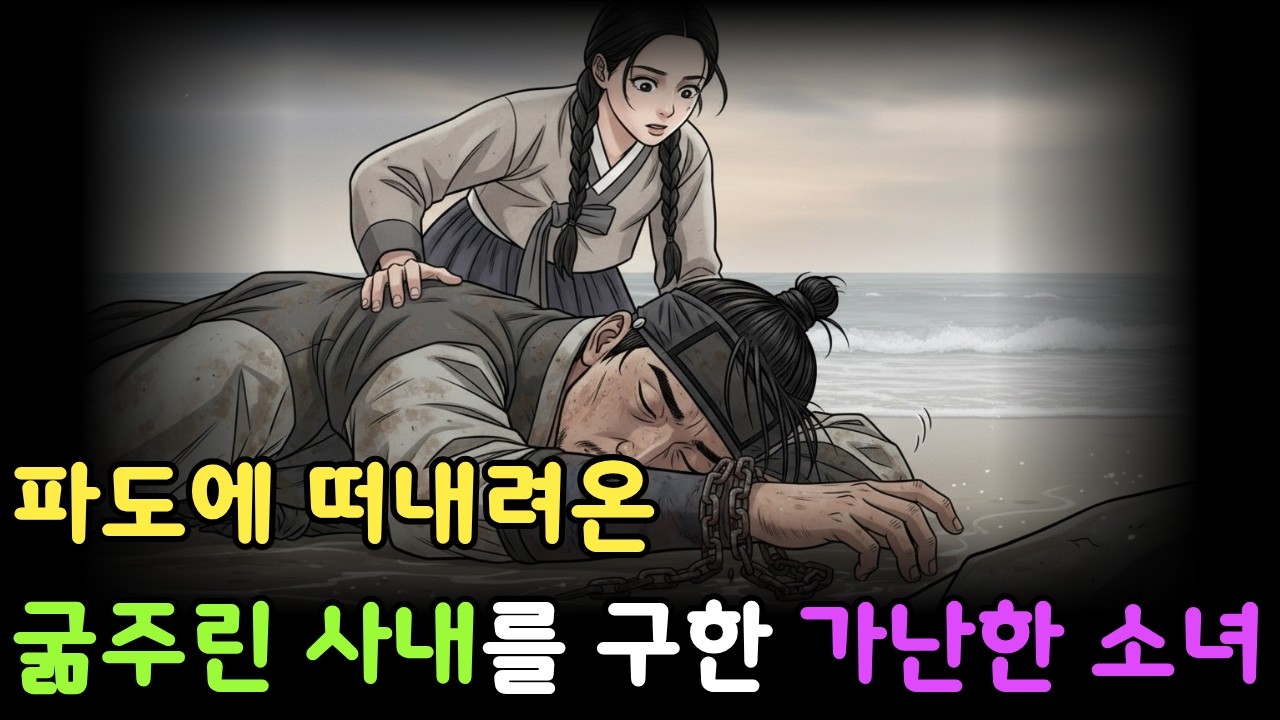 파도에 떠내려온 굶주린 사내를 구한 가난한 소녀
