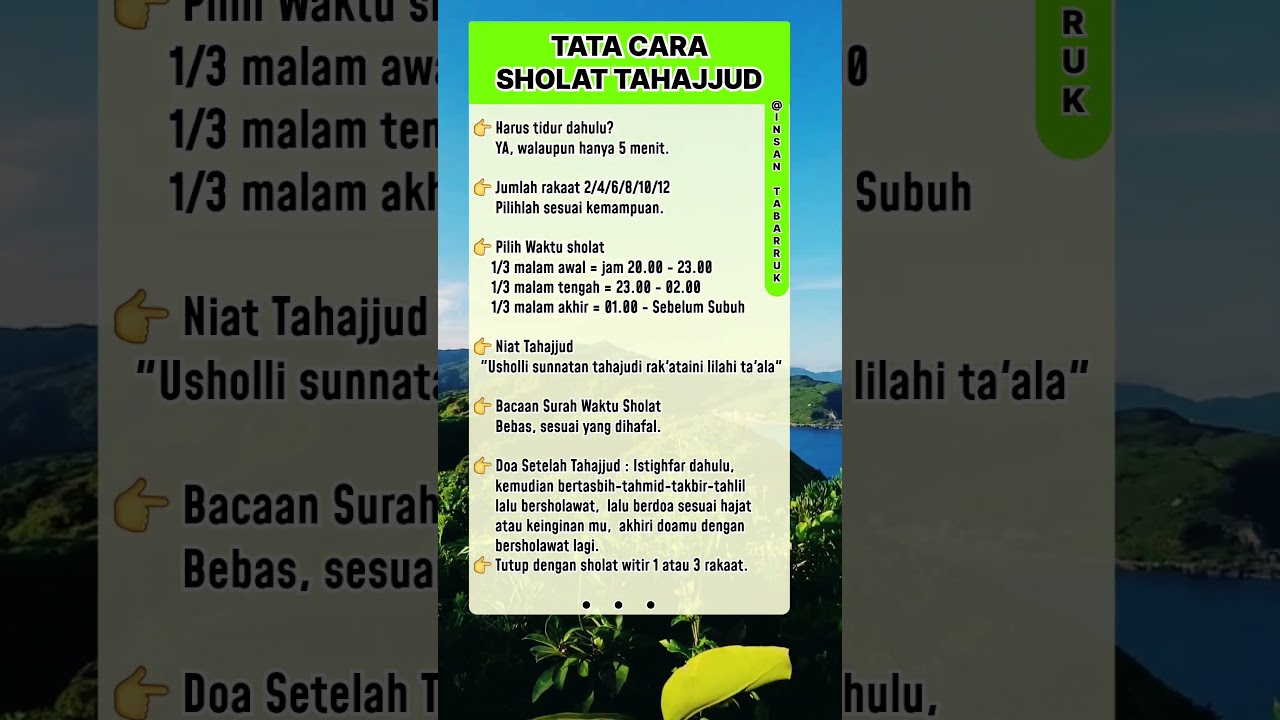 Tata Cara Sholat Tahajud ❗️❗️❗️ #sholat #tahajjud #shorts