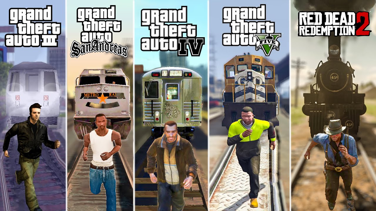 Getting Hit By Train in 10 Gta Games 1997 - 2024