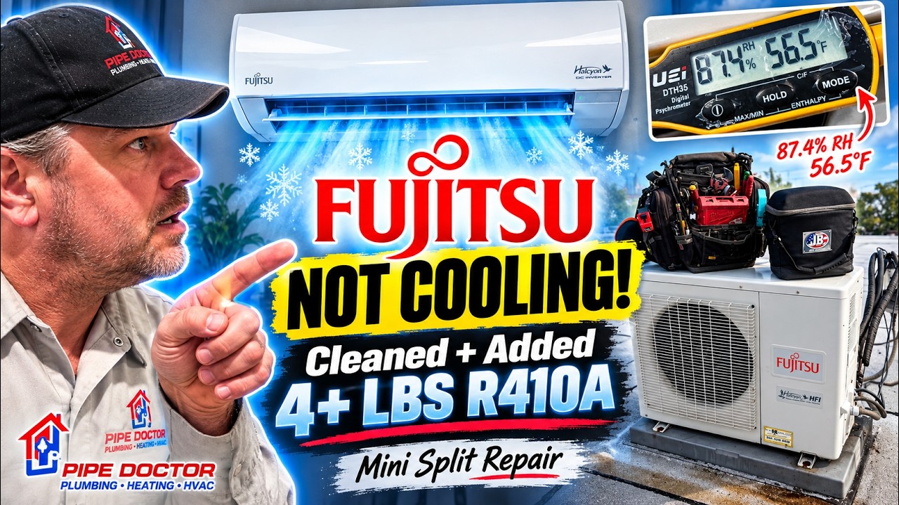 Fujitsu Mini Split НЕ ОХЛАЖДАЕТ &mdash; Мы добавили 4 фунта 14 унций фреона R410A!
