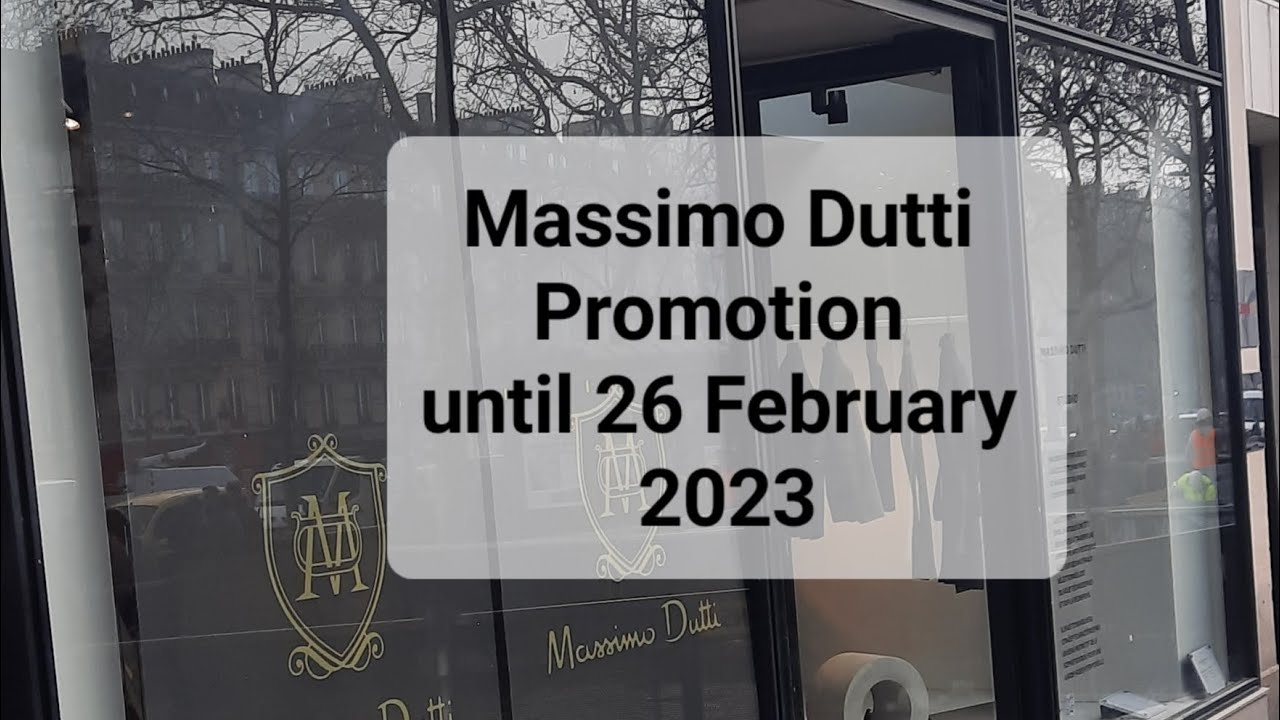 Massimo Dutti. Promotion in a shop on the Champs Elysees. Spring 2023. Paris. France.