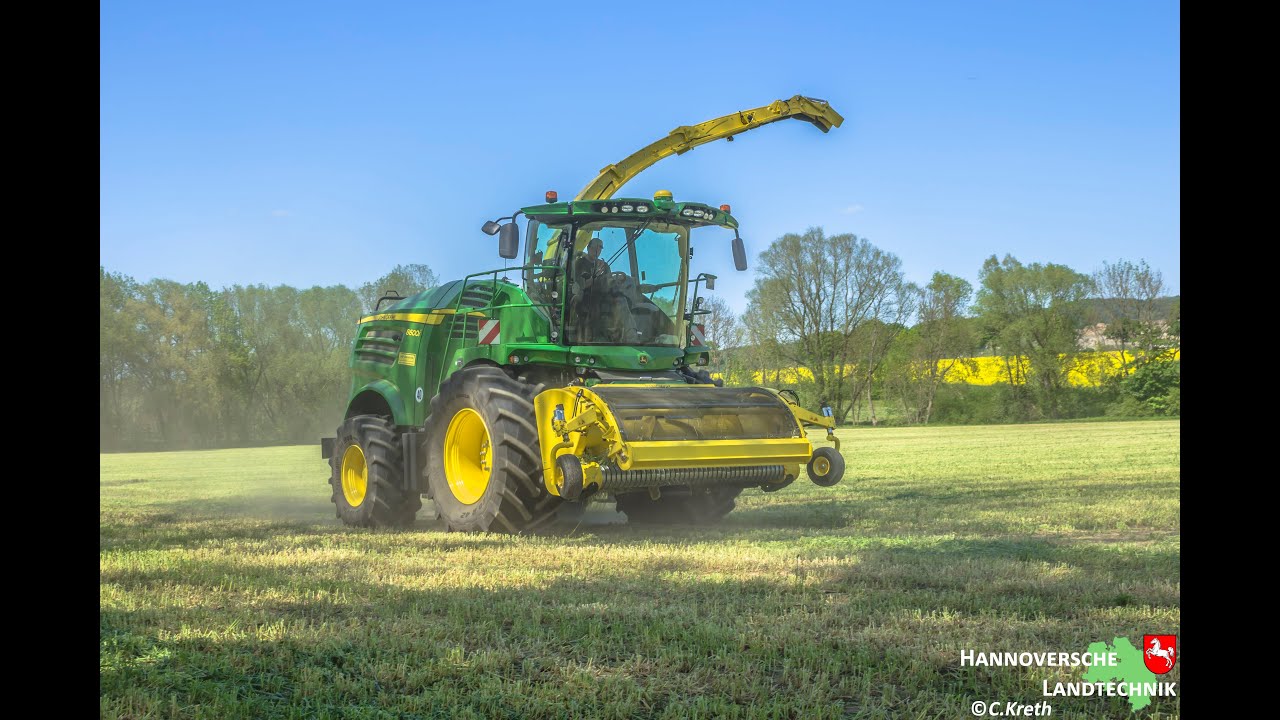 Feldhäcksler John Deere 8600i GPS Ernte 2016 mit John Deere 7530 und 7250R | GPS harvest | Farming