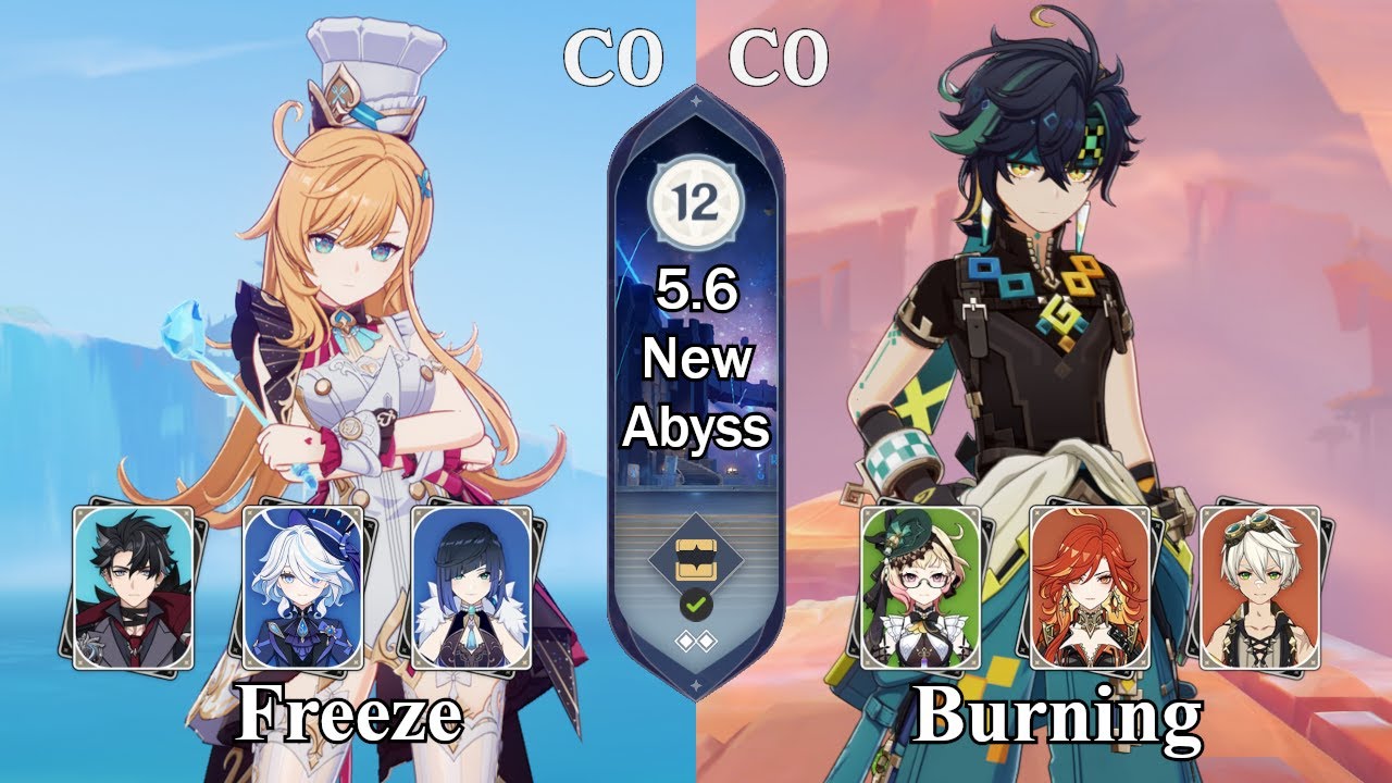 C0 Wriothesley Escoffier Freeze & C0 Kinich Burning | NEW Spiral Abyss 5.6 | Genshin Impact