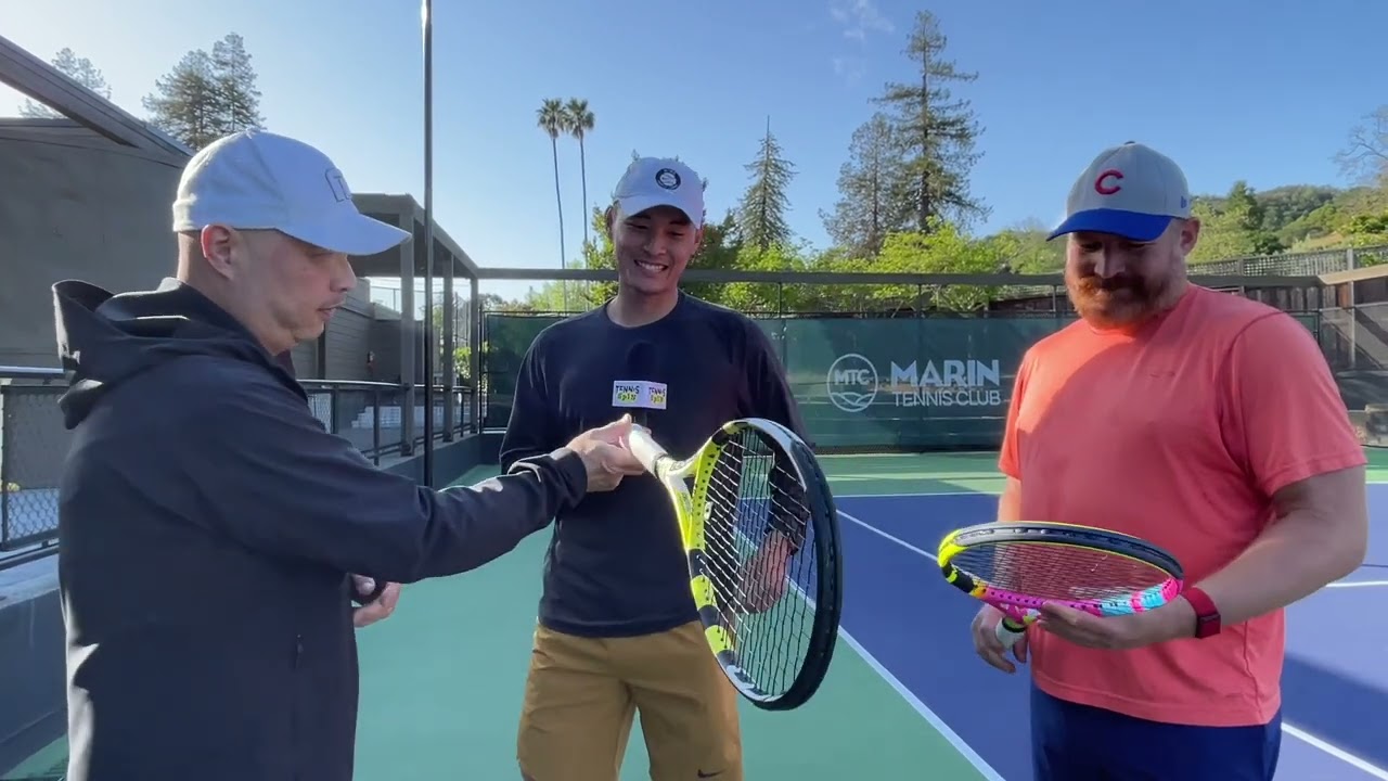 HITTING THE CUSTOM REMAKE RACKETS OF FEDERER, NADAL AND DJOKOVIC WITH COACH JEROD AND RED BEARD
