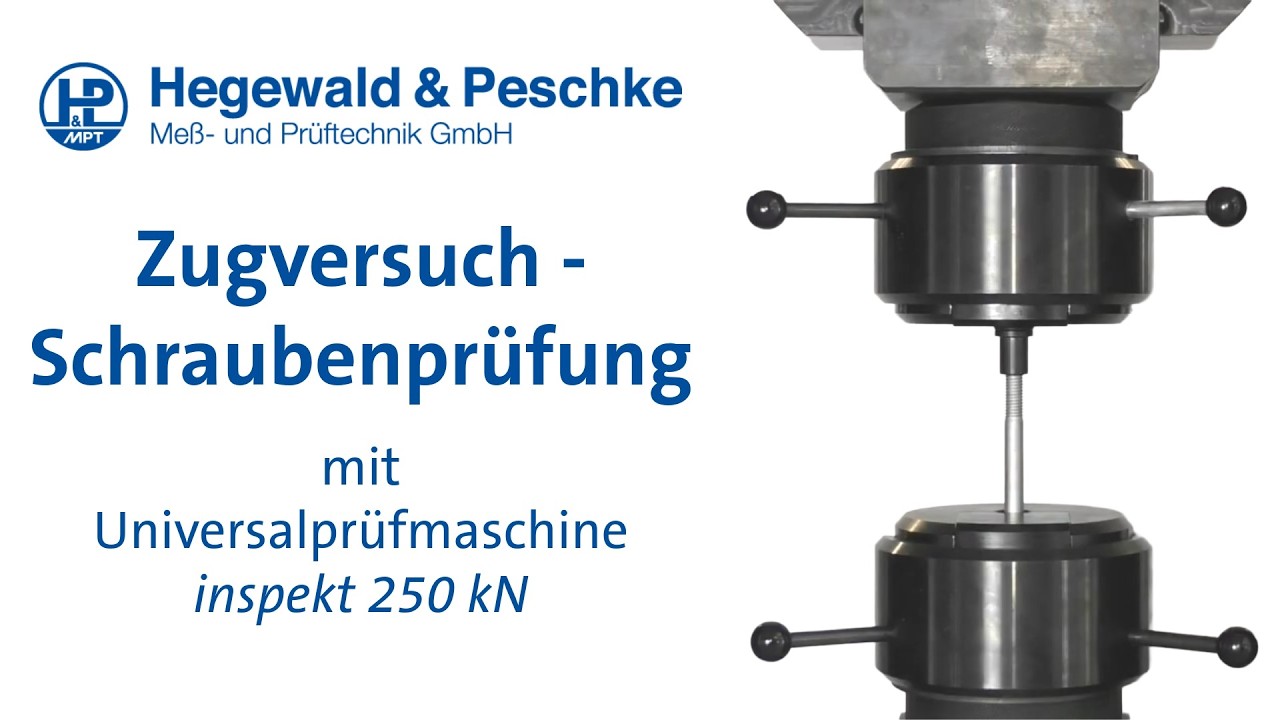 Zugversuch - Schraubenpr&uuml;fung mit Universalpr&uuml;fmaschine inspekt 250kN