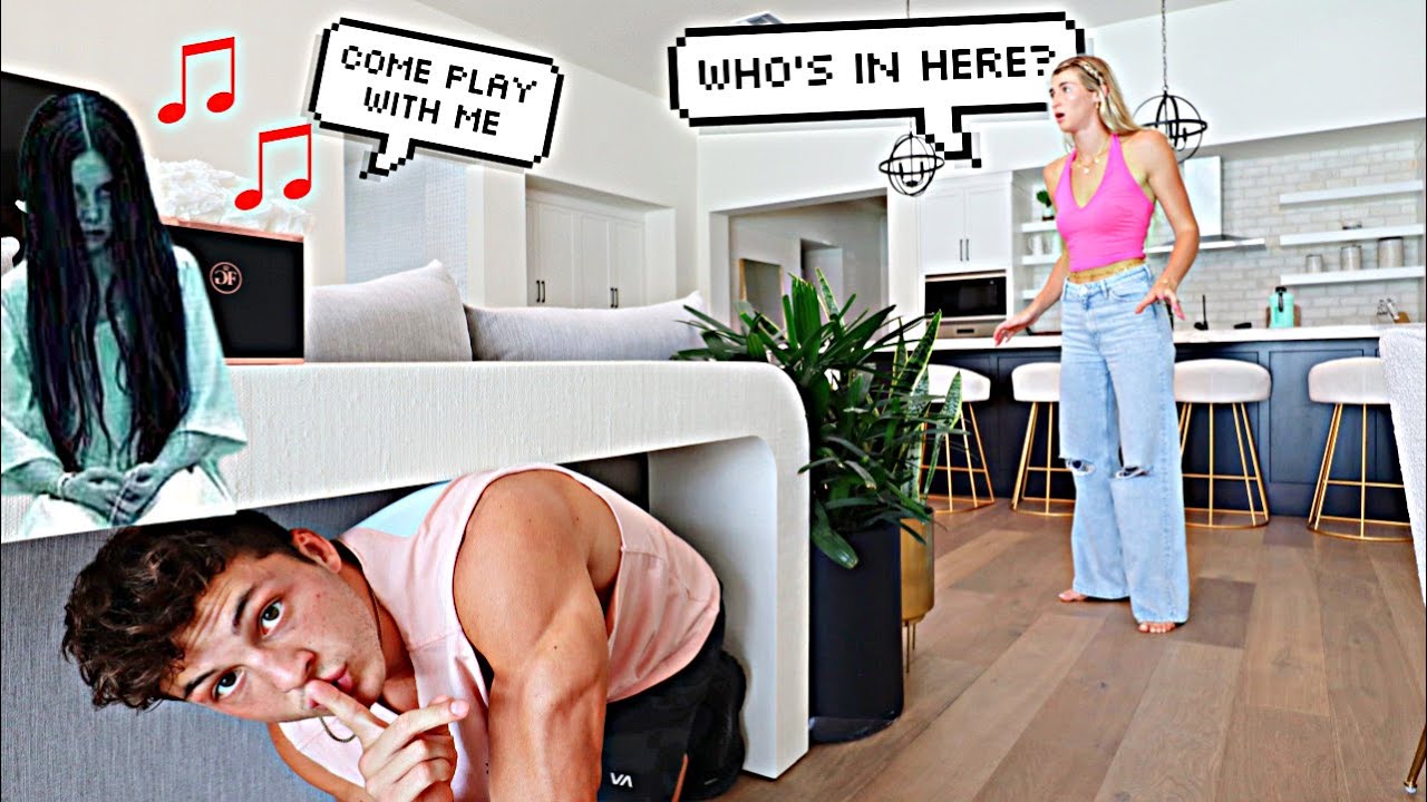 SHE DIDNT KNOW I WAS HOME!!! *HILARIOUS SCARE PRANK*