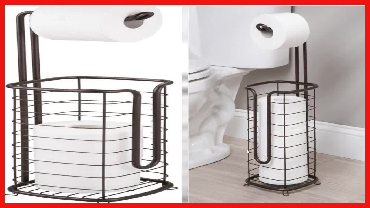 Great product -  mDesign Steel Free Standing Toilet Paper Holder Stand and Dispenser with Storage fo