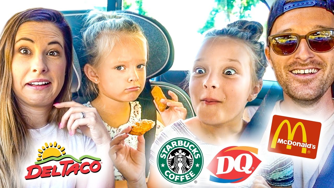 LETTING THE PERSON IN FRONT OF US DECIDE WHAT WE EAT FOR 24 HOURS | Drive Thru Challenge