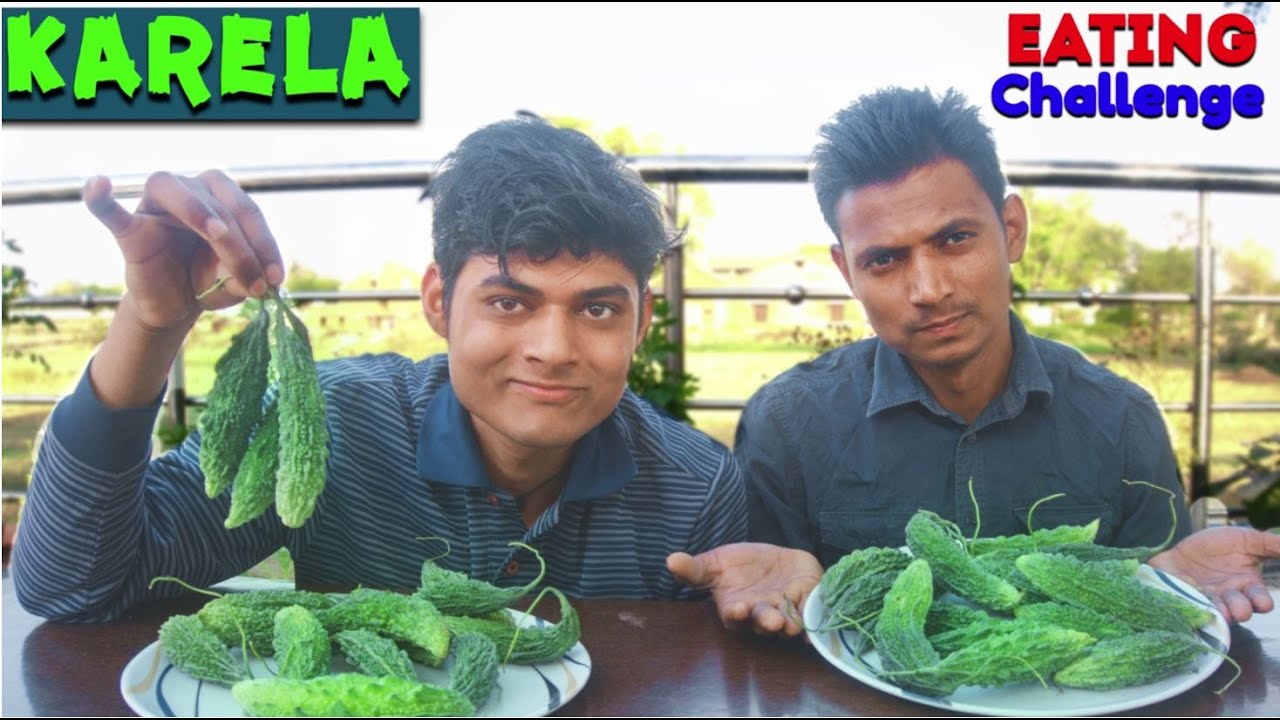 Raw Karela Eating Challenge | Bitter Gourd Eating Competition | Raw Vegetables Challenge