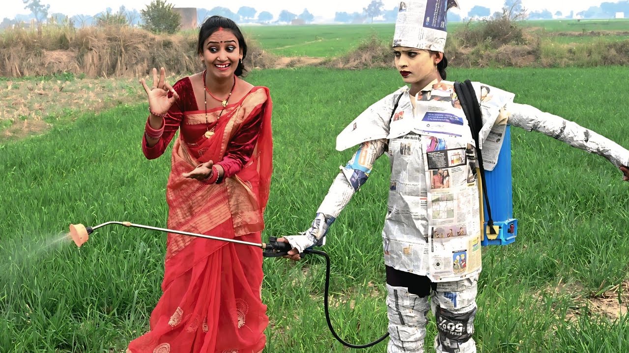 देखिए पगली के घर आया रोबोट खेती करने के लिए pagali ke new comedy video